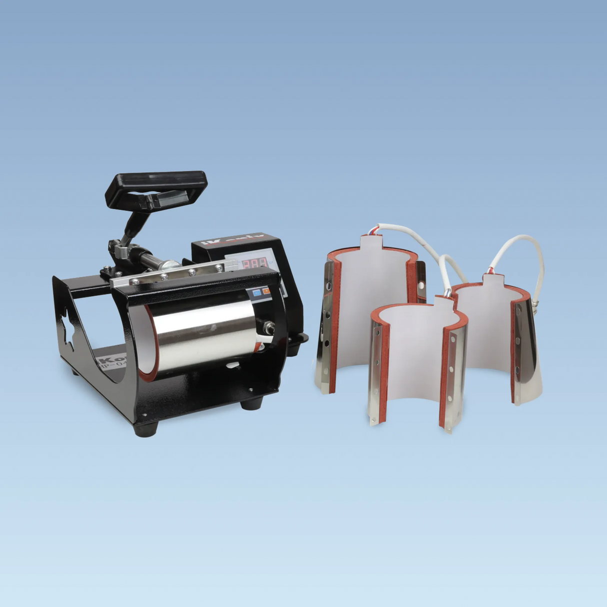 iKonix 4-in-1 Digital Mug Heat Press - different size mug attachments