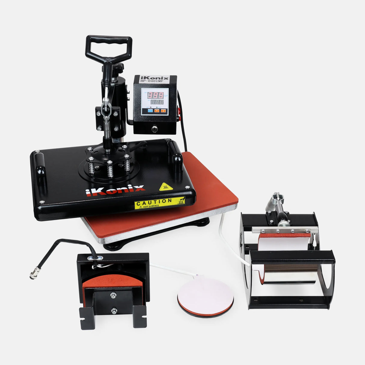iKonix Multifunction Heat Press - flat, cap, mug, and plate heat press in one