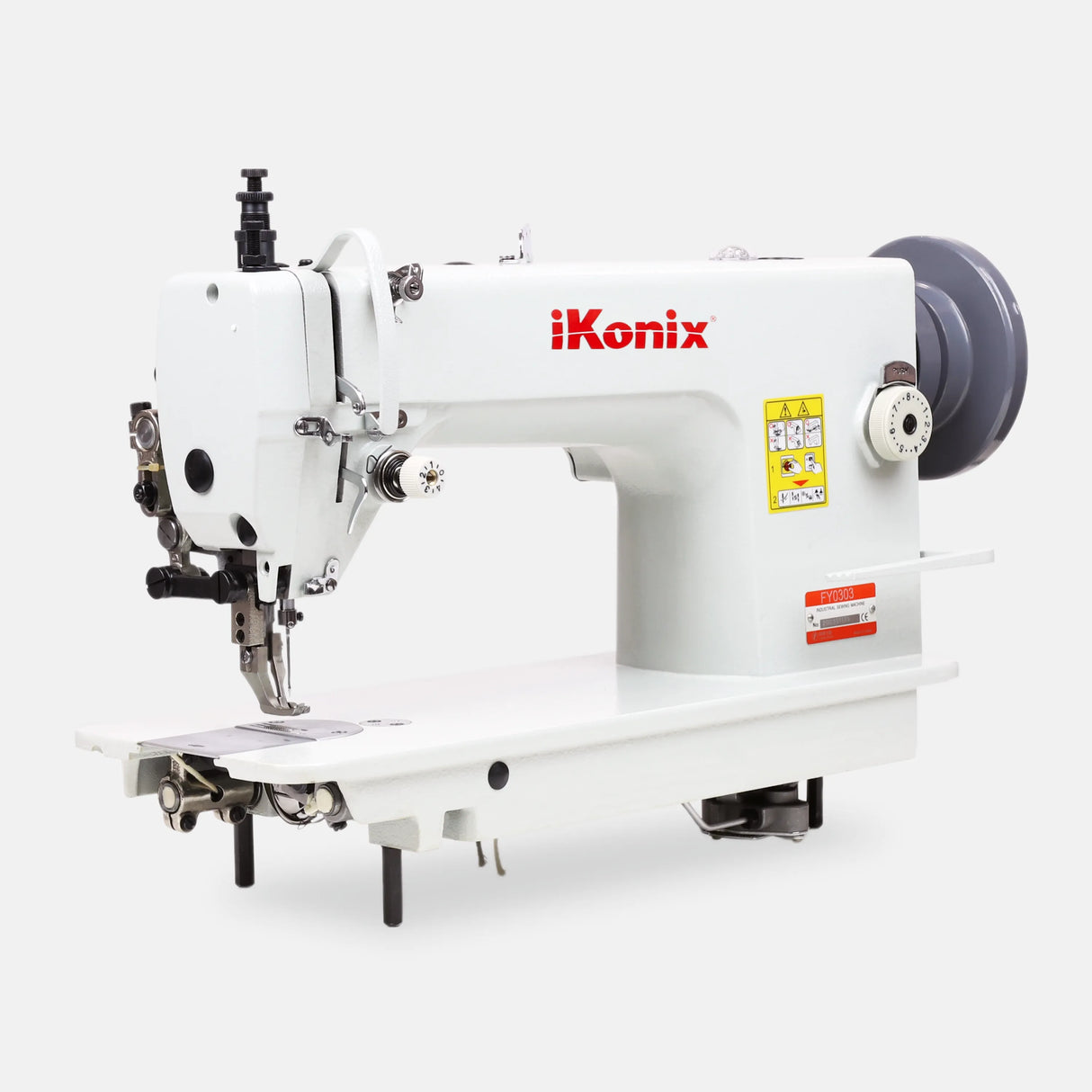 iKonix Walking Foot Flat-Bed Industrial Sewing Machine - front side view