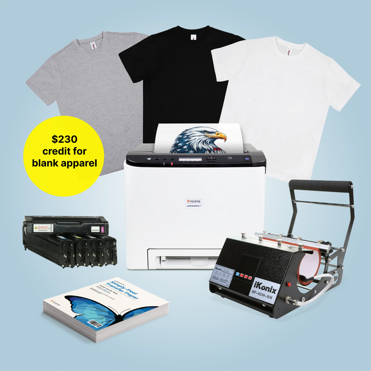 Luminaris 200 All In One White Toner DTF and Sublimation Printer for Shirts, Hoodies, Mugs, Tumblers, and Gifts