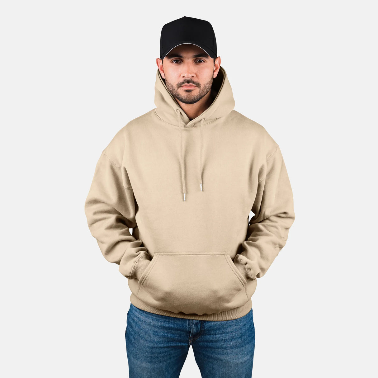 Beige blank hoodies