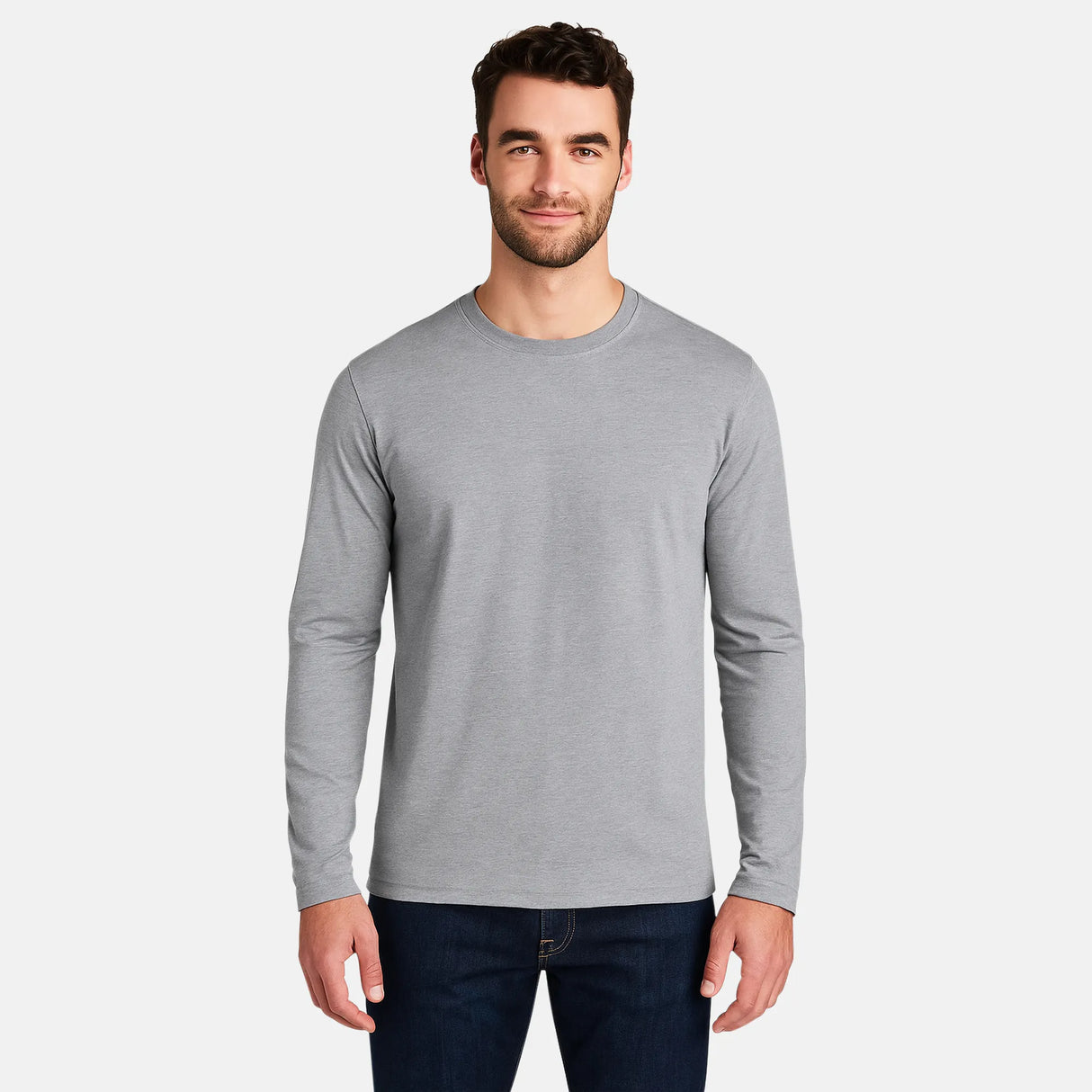 grey long sleeves blank shirts