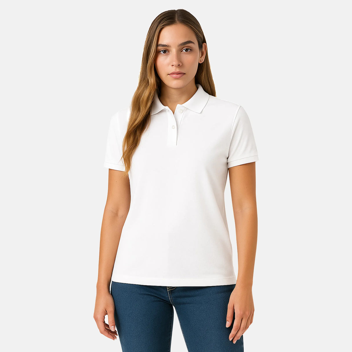 womenswhite blank polos