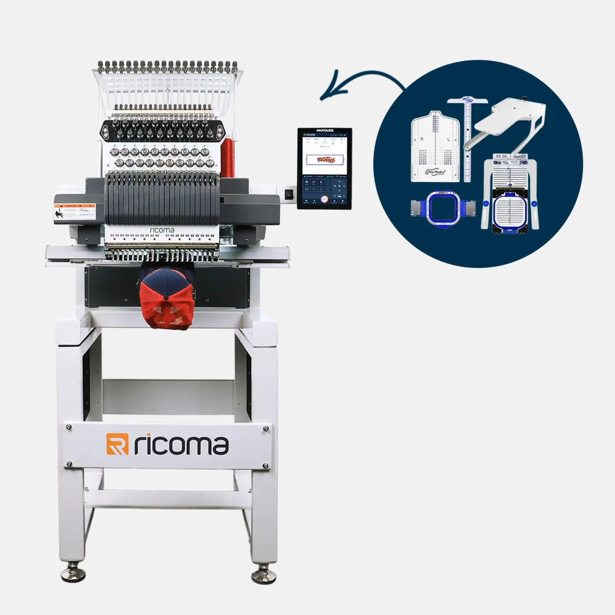 Marquee 2 Series 20-Needle Commercial Embroidery Machine with 10.1" Touchscreen Panel