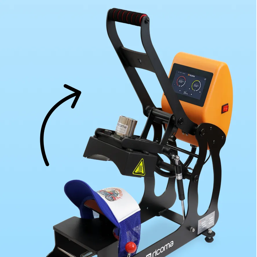 auto-open feature - Ricoma Auto-Open Cap Heat Press