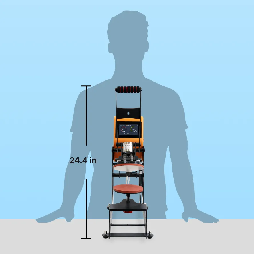 Ricoma Auto-Open Plate Heat Press - how large the plate heat press is