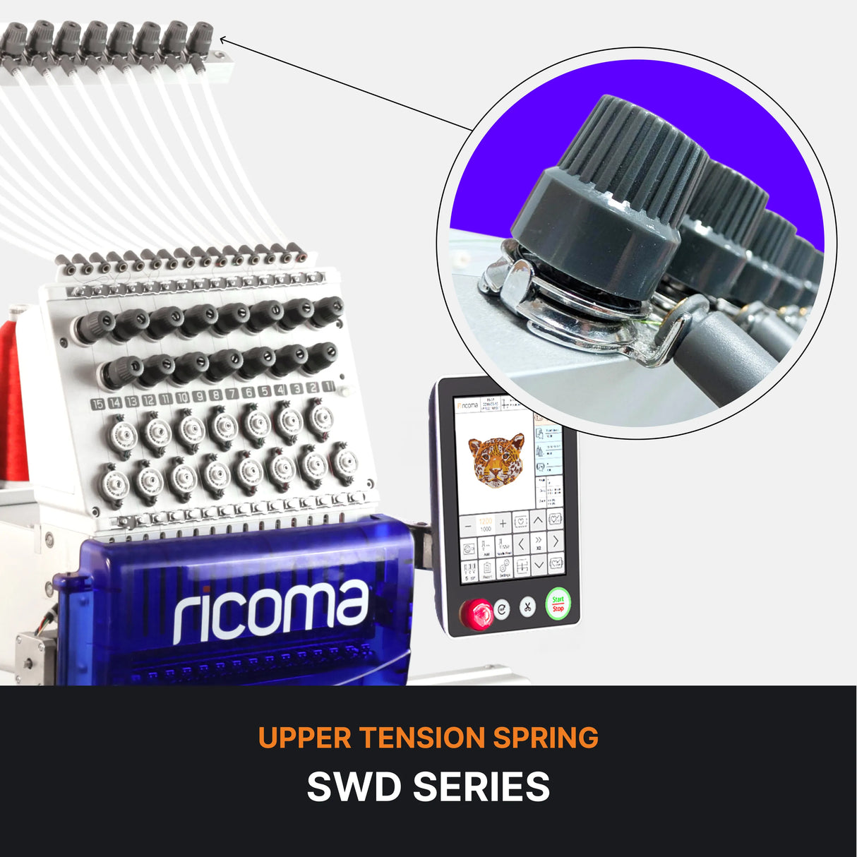 Replacement Tension Spring for 15-Needle and 20-Needle Commercial Embroidery Machines