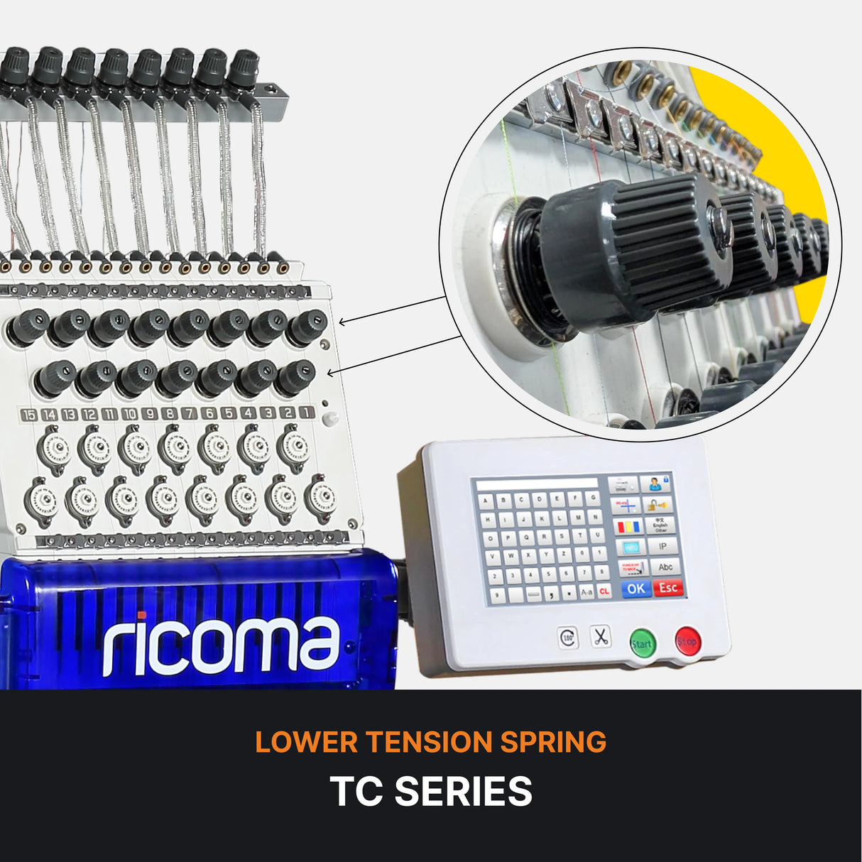 Lower Tension Spring Replacement for TC, SWD, MT, & CHT Commercial Embroidery Machines