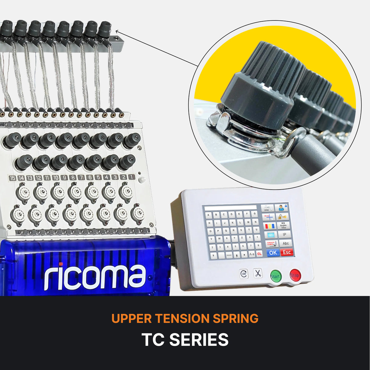 Replacement Tension Spring for 15-Needle and 20-Needle Commercial Embroidery Machines