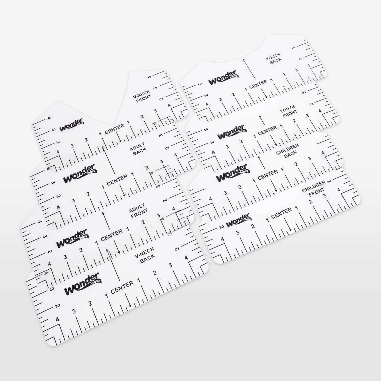 8 Piece Shirt Alignment Ruler Set for Perfect Placement