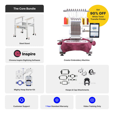 Creator 10 Needle Embroidery Machine for Crafters with 10.1" Touchscreen Panel