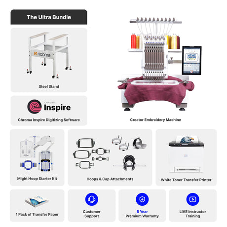 Creator 10 Needle Embroidery Machine for Crafters with 10.1" Touchscreen Panel