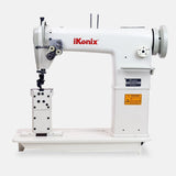 iKonix Double-Needle Post-Bed Lockstitch Industrial Sewing Machine - side view