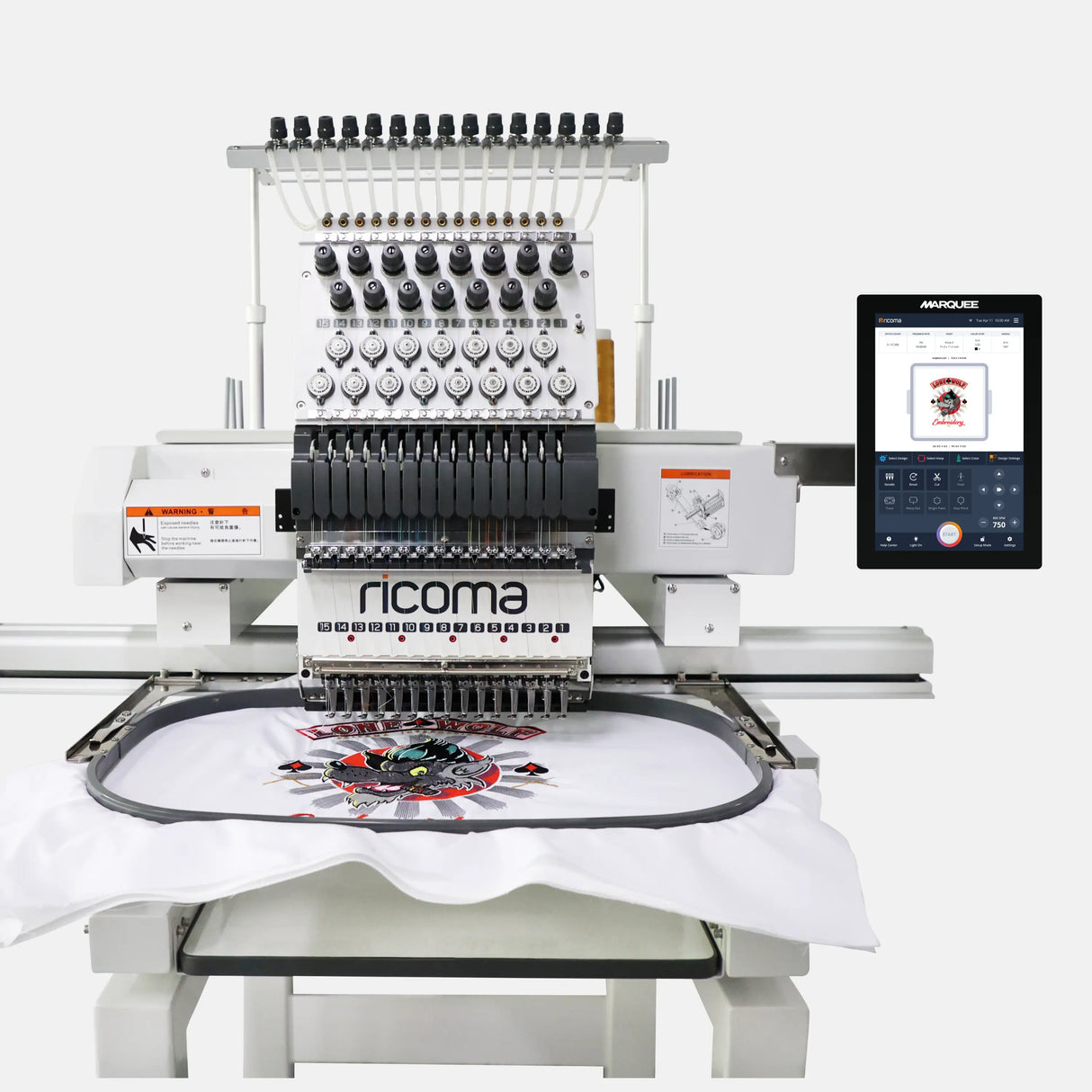 Marquee 15-Needle Commercial Embroidery Machine with 10.1" Touchscreen Panel