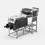 Industrial printing machine with 'Income' branding on a white background