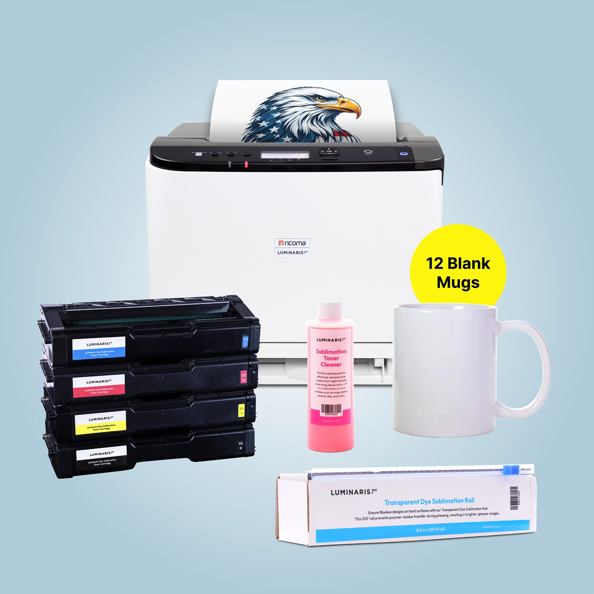 Luminaris 200 All In One White Toner DTF and Sublimation Printer for Shirts, Hoodies, Mugs, Tumblers, and Gifts