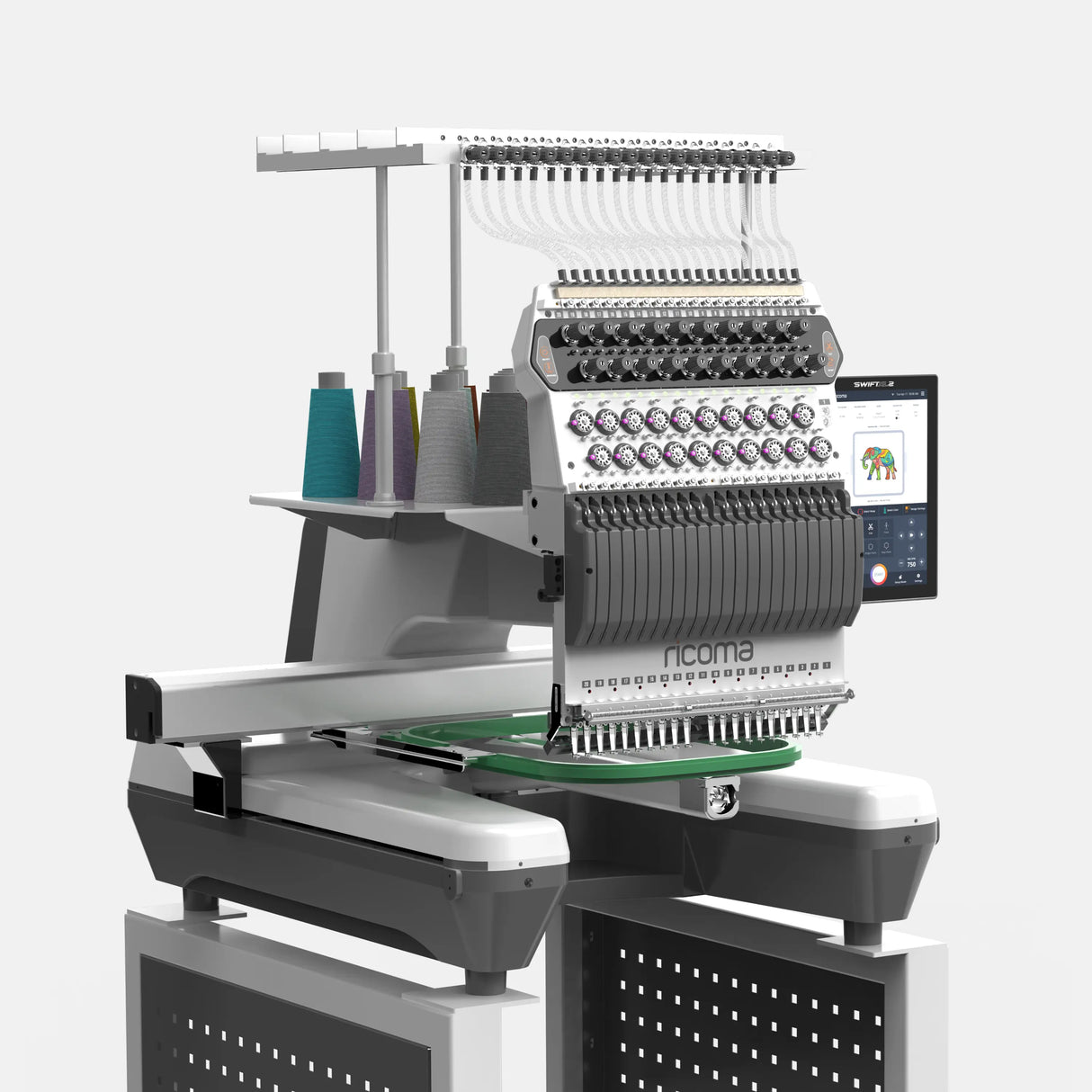 SwiftXL 2 High-Speed 20-Needle Commercial Embroidery Machine with 10.1" HD Touchscreen