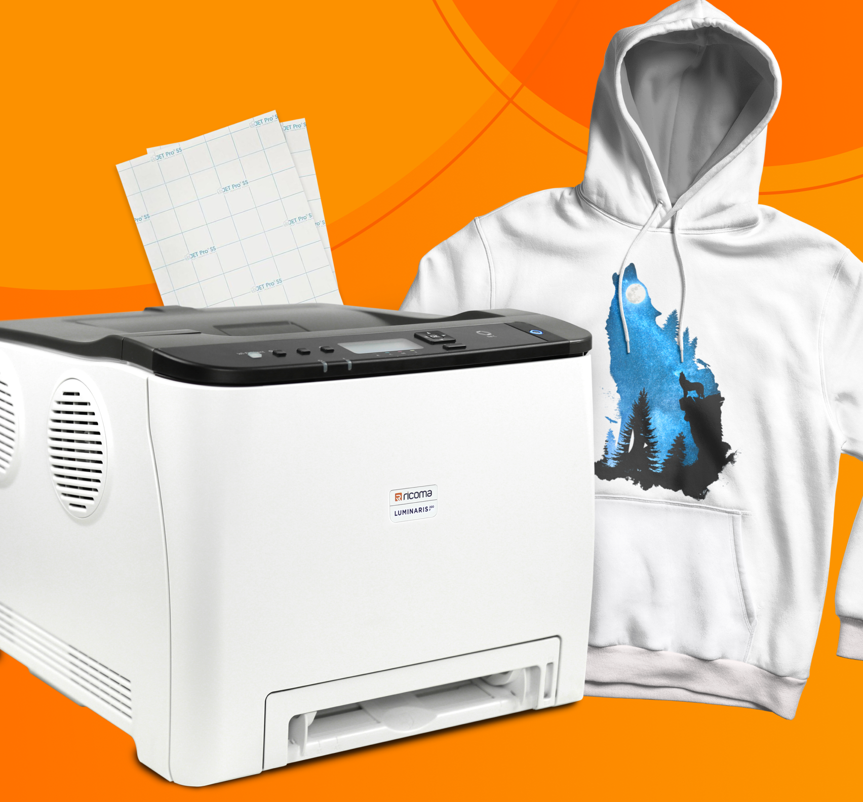 Luminaris 200 White Toner Transfer Printer + Heat Press Essentials Bun